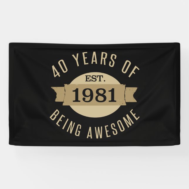 Banderoles 1981 Amusant 40e anniversaire Awesome (Horizontal)