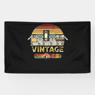 Banderoles 1981 Vintage 41e Anniversaire Musique Tech Cassett