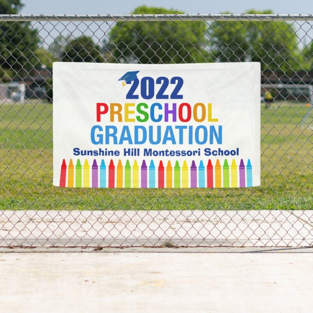 Banderoles 2022 Graduation préscolaire sur mesure École Crayo (En situation)