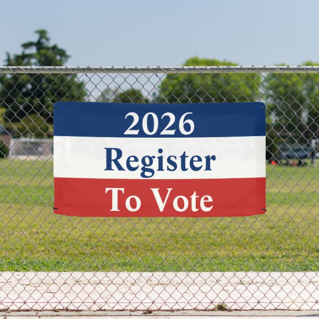 Banderoles 2026 Année Rouge Blanc et Bleu Inscrivez-vous pour (Insitu)