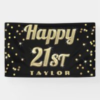 21ème noir heureux de confettis de typographie de