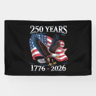 Banderoles 250 Years 4th Of July Eagle USA Flag 1776 2026