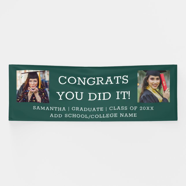 Banderoles 2 Félicitations pour le Graduate 2023 Graduation G (Horizontal)