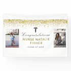 2 Script photo Félicitations Nurse Gold Confetti