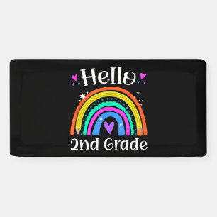 Banderoles 2nd Teacher Rainbow Grade Back To School