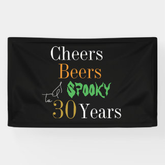 Banderoles 30e anniversaire Halloween Cheers Bières Fête Éffr
