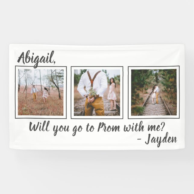 Banderoles 3 Photo Prom ou HOCO Proposition Cute Promposa Idé (Horizontal)