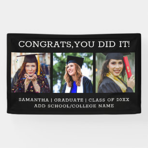 Banderoles 3 Photos Collage Félicats Graduate 2023 Graduation