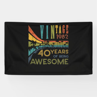 Banderoles 40 ans Anniversaire Vintage 1982 40e anniversaire