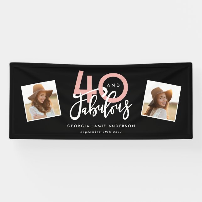 Banderoles 40 ans et fabuleux anniversaire de naissance des f (Horizontal)