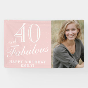 Banderoles 40 ans et Fabuleux Photo rose moderne pour 40e ann
