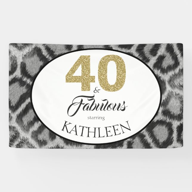Banderoles 40 et anniversaire de coutume fabuleuse (Horizontal)
