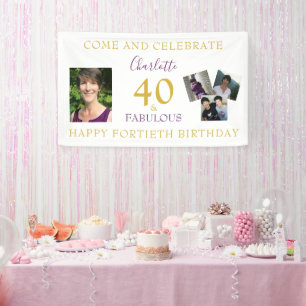 Banderoles 40 et Fabulous Photo Collage 40e anniversaire