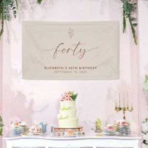 Banderoles 40e anniversaire Elégant minimal Boho