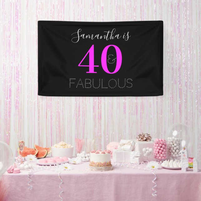 Banderoles 40e anniversaire Personnalisé 40 et fabuleux Moder (Fête)