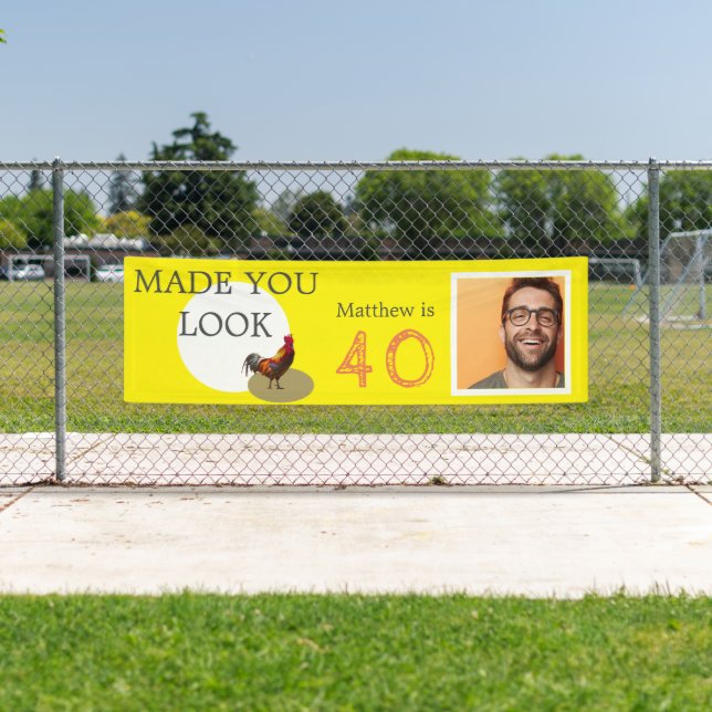 Banderoles 40e anniversaire Photo amusant Chicken Rooster (En situation)