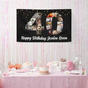 Banderoles 40e anniversaire Photo Collage heureux anniversair