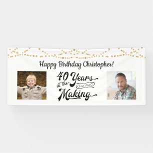 Banderoles 40e anniversaire Retro Gold String Lights 2 Photo