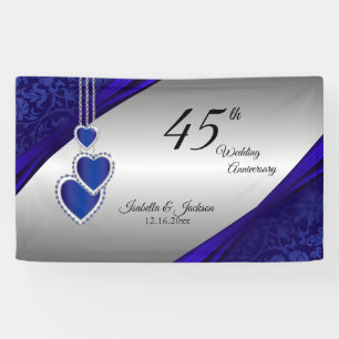 Banderoles 45e / 65e Sapphire Conception de l'anniversaire d'
