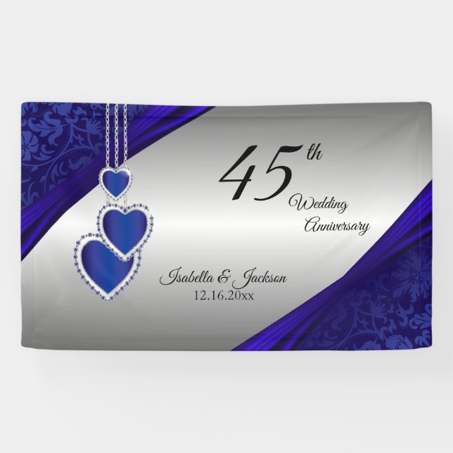 Banderoles 45e / 65e Sapphire Conception de l'anniversaire d' (Horizontal)