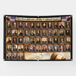 Banderoles 47 présidents américains avec Donald Trump sur une