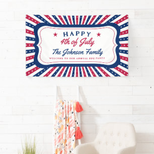 Banderoles 4 juillet Custom American Family Summer BBQ Party