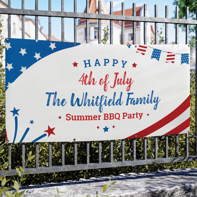 Banderoles 4 juillet famille d'été personnalisée (Créateur téléchargé)