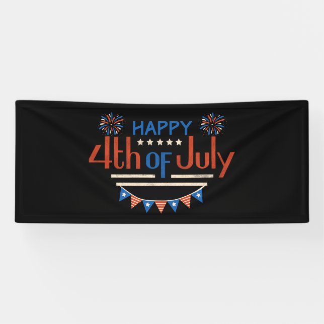 Banderoles 4 juillet Jour de l'Indépendance 2.5x6 Vinyl Banne (Horizontal)