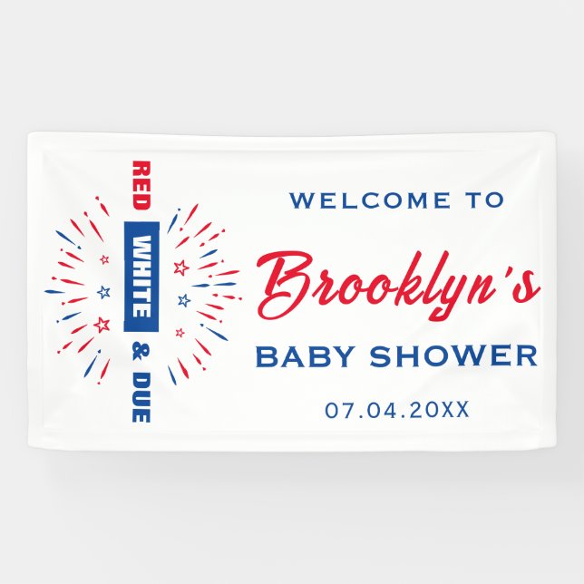 Banderoles 4 juillet Rouge Blanc Et Baby shower D'Accueil (Horizontal)