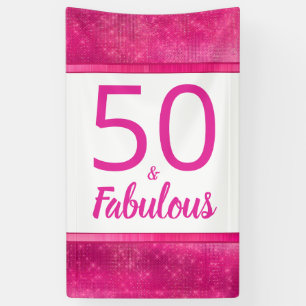 Banderoles 50 ans et fabuleux Hot Pink Glam 50e anniversaire