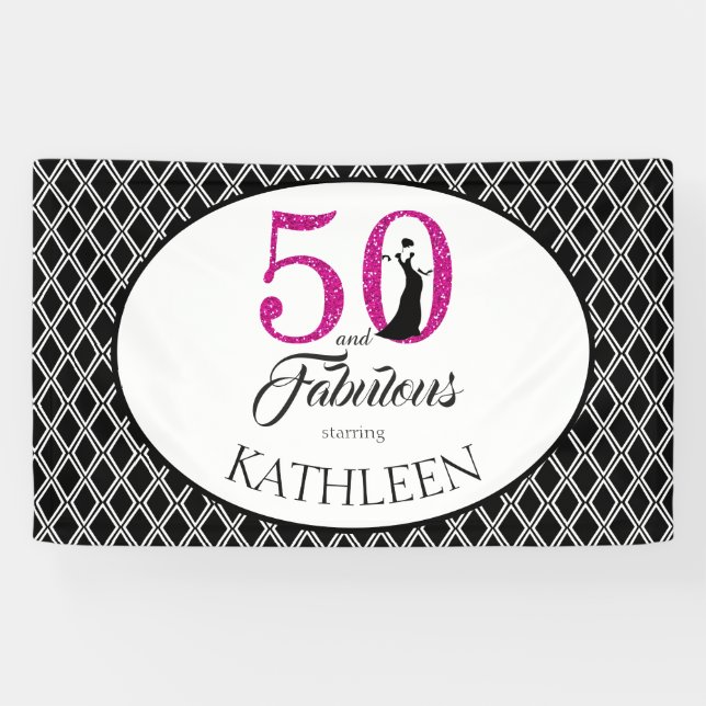 Banderoles 50 et fabuleuse coutume 50e anniversaire (Horizontal)