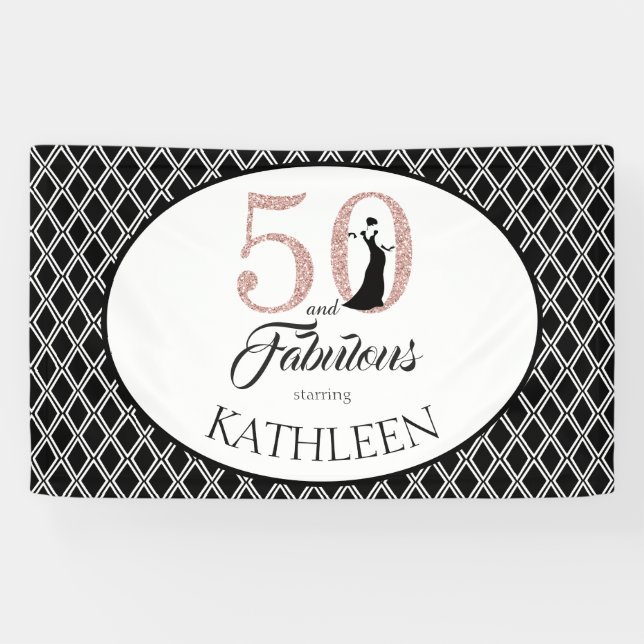Banderoles 50 et fabuleuse coutume 50e anniversaire (Horizontal)