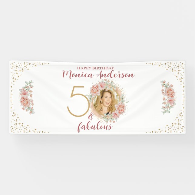 Banderoles 50 et fabuleux 50e anniversaire Parties scintillan (Horizontal)