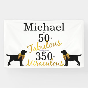 Banderoles 50 et fabuleux - années de chien - Gold Black Labr