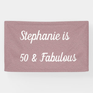 Banderoles 50 Et Fabuleux Anniversaire Rose Élégant Simple