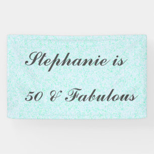 Banderoles 50 Et Fabuleux Anniversaire Turquoise Blanc Gris C