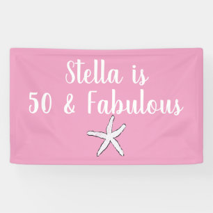 Banderoles 50 et fabuleux Cool blanc de l'étoile de mer rose