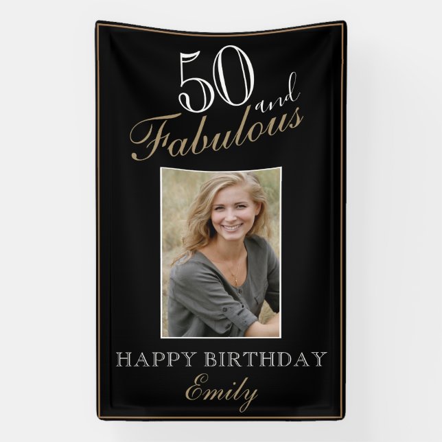 Banderoles 50 et fabuleux Elegant 50e Anniversaire Photo (Verticale)
