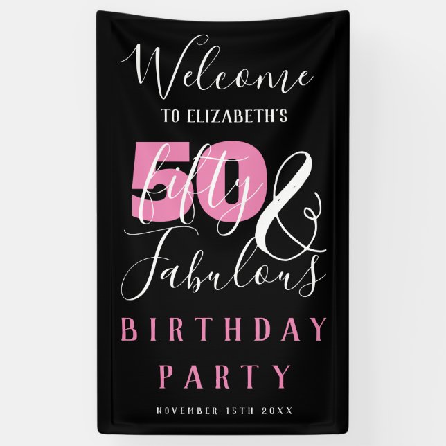 Banderoles 50 Et fabuleux Élégant 50ème Anniversaire (Vertical)