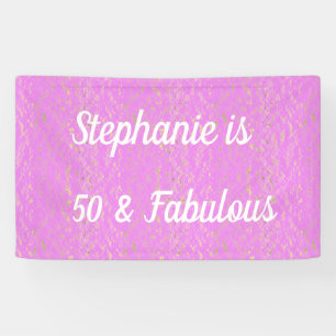Banderoles 50 Et Fabulous Anniversaire Violet Pink White Gold