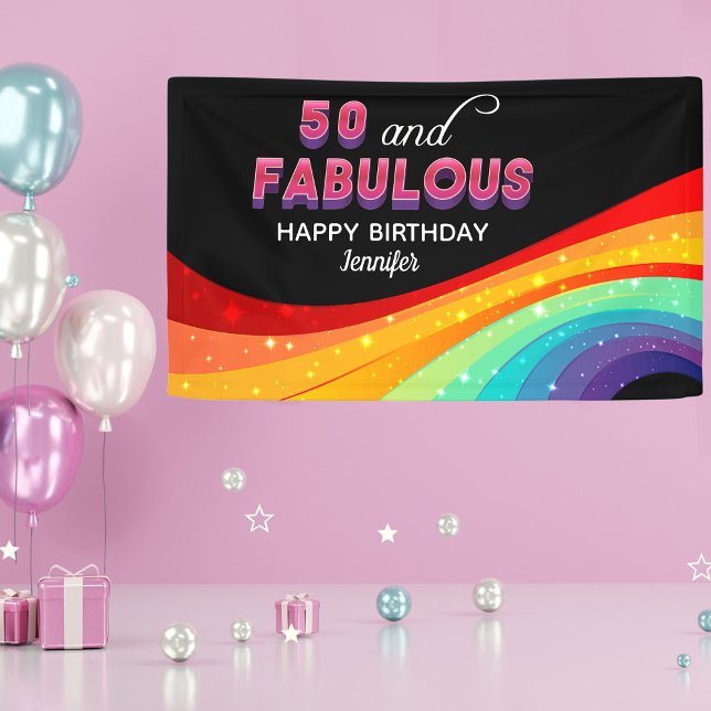 Banderoles 50 et Fabulous Rainbow Sparkle 50e anniversaire (Créateur téléchargé)
