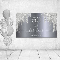50 fabulous birthday sparg glitter silver