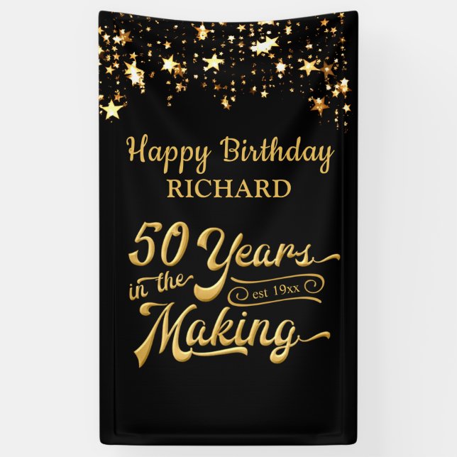 Banderoles 50e anniversaire 50 ans dans la fabrication des ét (Vertical)