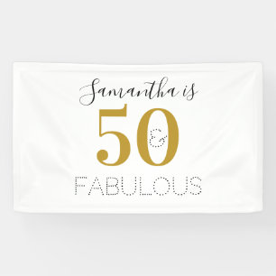 Banderoles 50e Anniversaire 50 et fabuleux Anniversaire Or Bl