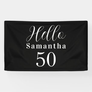 Banderoles 50e Anniversaire Bonjour 50 Anniversaire Noir Blan