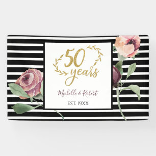 Banderoles 50e anniversaire de Mariage Parties scintillant d'