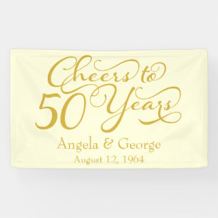 Banderoles 50e anniversaire du Mariage d'ivoire d'or personna