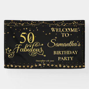 Banderoles 50e anniversaire Fête 50 Fabulous Parties scintill
