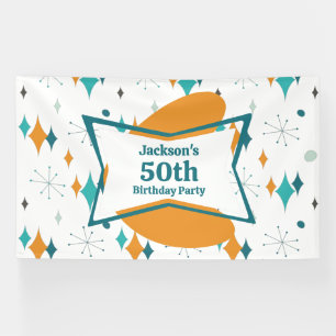 Banderoles 50e anniversaire fête Retro Mid Century N'importe 