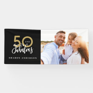 Banderoles 50e anniversaire noir et or photo moderne